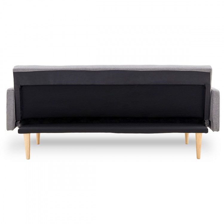 Sarantino 3 Seater Modular Linen Fabric Sofa Bed Couch Light Grey image 7