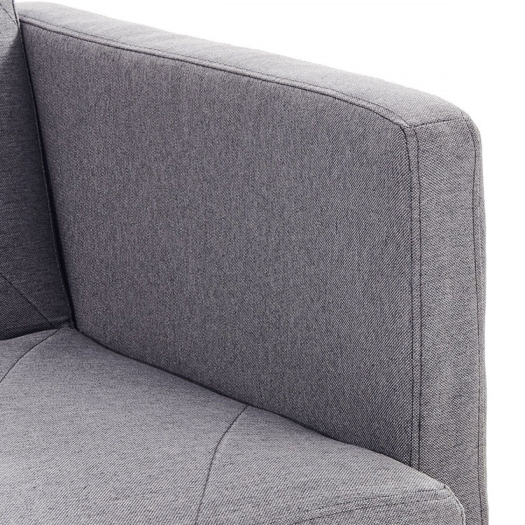 Sarantino 3 Seater Modular Linen Fabric Sofa Bed Couch Light Grey image 13