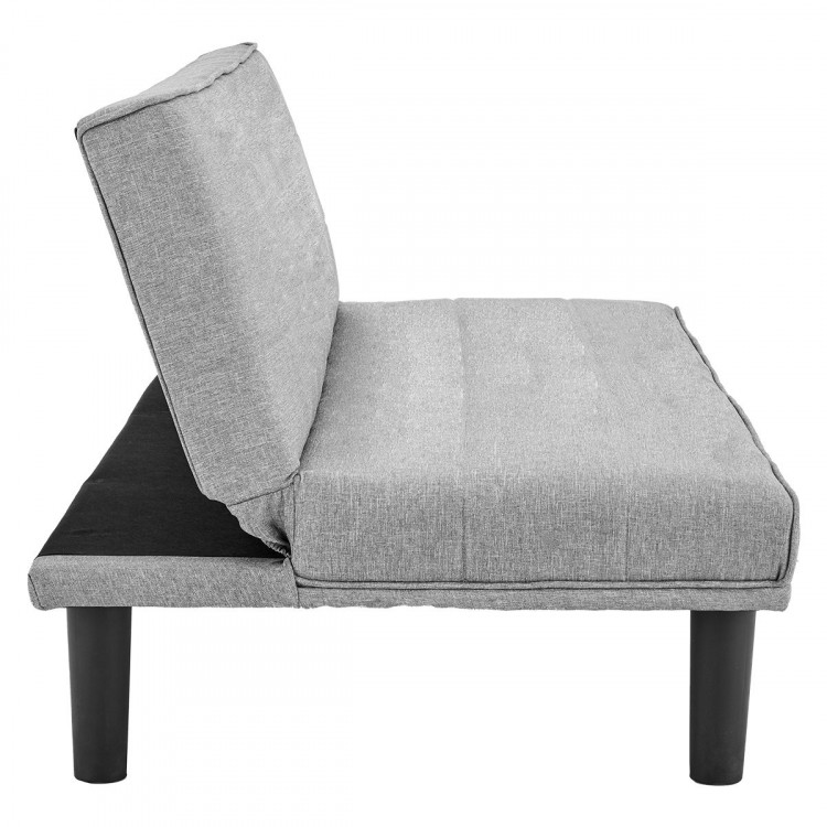 Sarantino 3 Seater Futon Modular Linen Sofa Bed Couch - Light Grey image 4