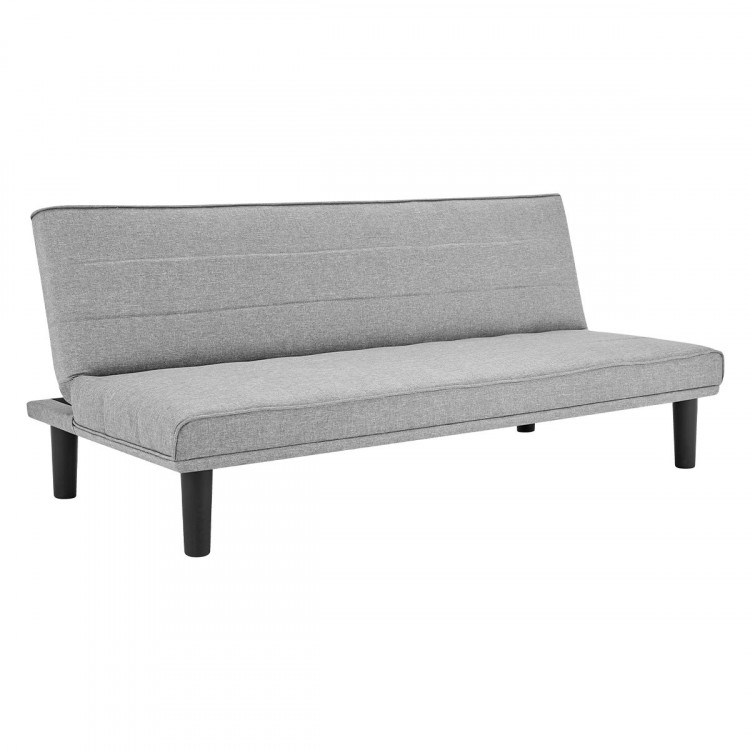 Sarantino 3 Seater Futon Modular Linen Sofa Bed Couch - Light Grey image 5