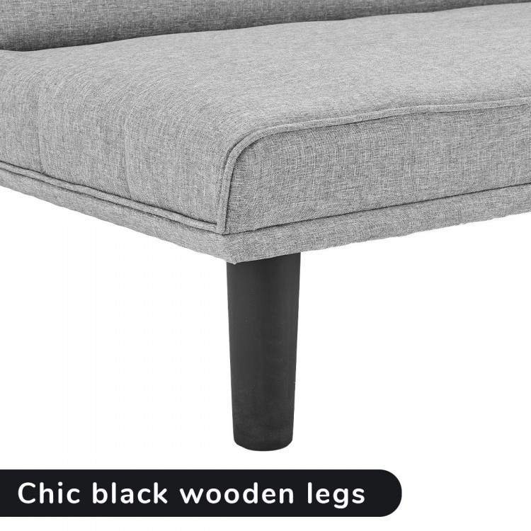Sarantino 3 Seater Futon Modular Linen Sofa Bed Couch - Light Grey image 9