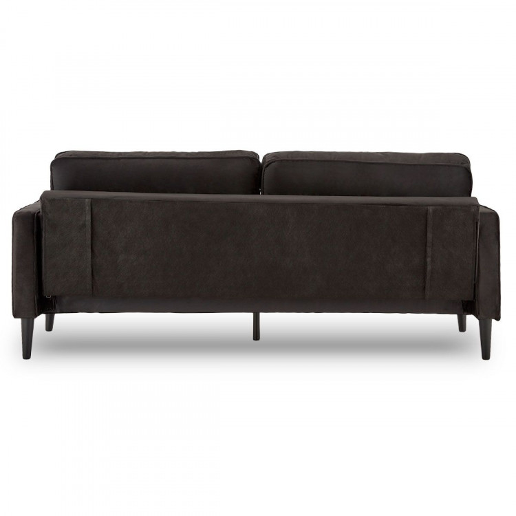 Sarantino 3 Seater Faux Velvet Sofa Bed Couch Furniture Lounge - Black image 5