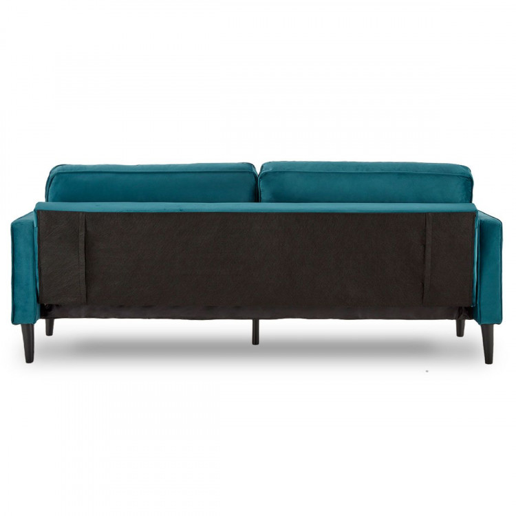 Sarantino Faux Velvet Sofa Bed Couch Furniture Lounge Suite Seat Blue image 5