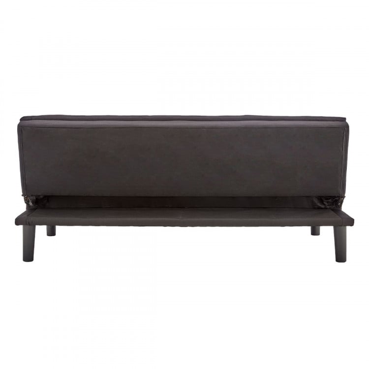 Sarantino 3 Seater Modular Faux Linen Fabric Sofa Bed Couch - Black image 9