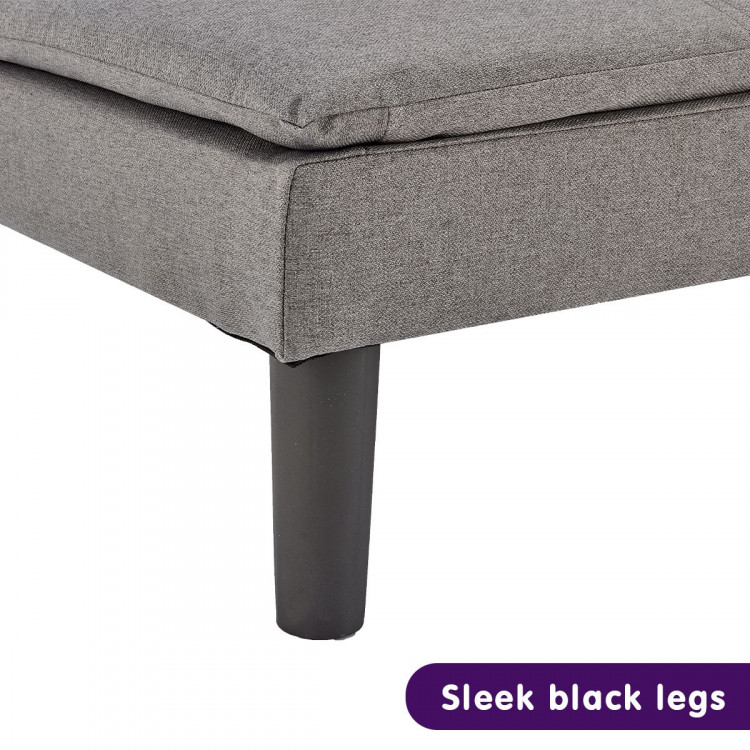 Sarantino 3 Seater Modular Faux Linen Fabric Sofa Bed Couch -Dark Grey image 13