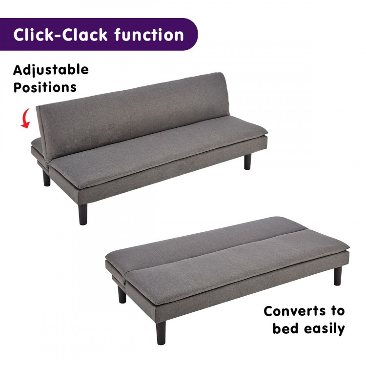 Sarantino 3 Seater Modular Faux Linen Fabric Sofa Bed Couch -Dark Grey image 4