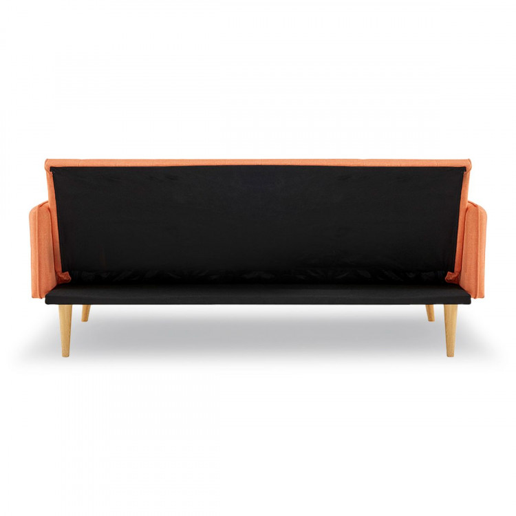 Sarantino 3 Seater Modular Linen Fabric Sofa Bed Couch Armrest Orange image 7