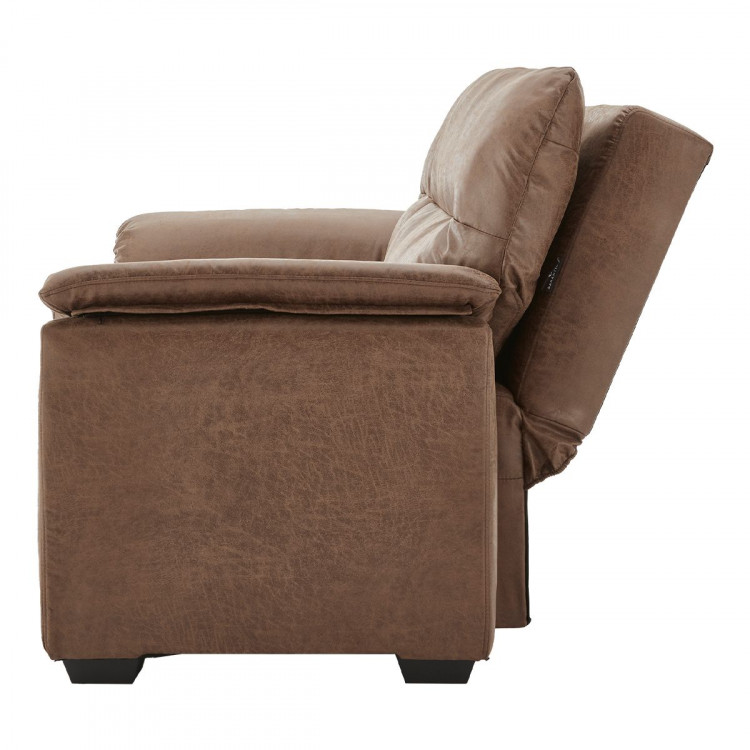 Sarantino Distressed Fabric Sofa Bed Furniture Lounge Suite Brown image 5