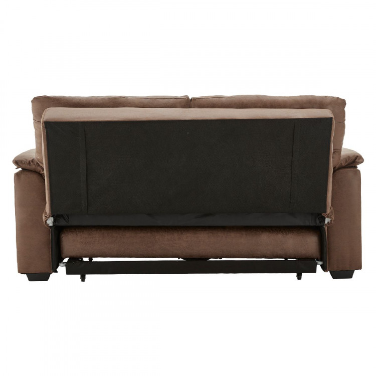 Sarantino Distressed Fabric Sofa Bed Furniture Lounge Suite Brown image 6