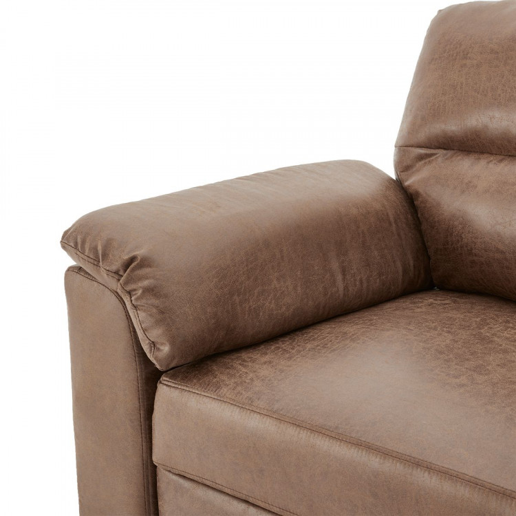 Sarantino Distressed Fabric Sofa Bed Furniture Lounge Suite Brown image 12