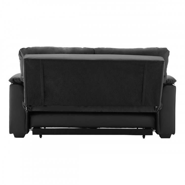 Sarantino Faux Leather Sofa Bed Couch Furniture Lounge Suite Black image 6