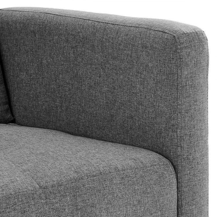 Sarantino 3 Seater Modular Linen Fabric  Bed Sofa Armrest Light Grey image 10