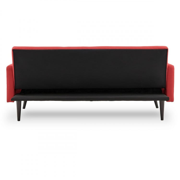 Sarantino 3 Seater Modular Linen Fabric  Bed Sofa Armrest Red image 7