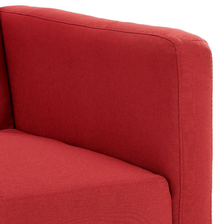 Sarantino 3 Seater Modular Linen Fabric  Bed Sofa Armrest Red image 11