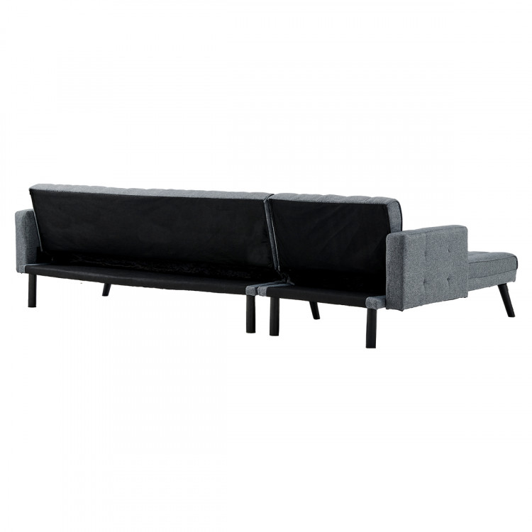 Sarantino 3-Seater Corner Wooden Sofa Bed Lounge Chaise Sofa Grey image 6