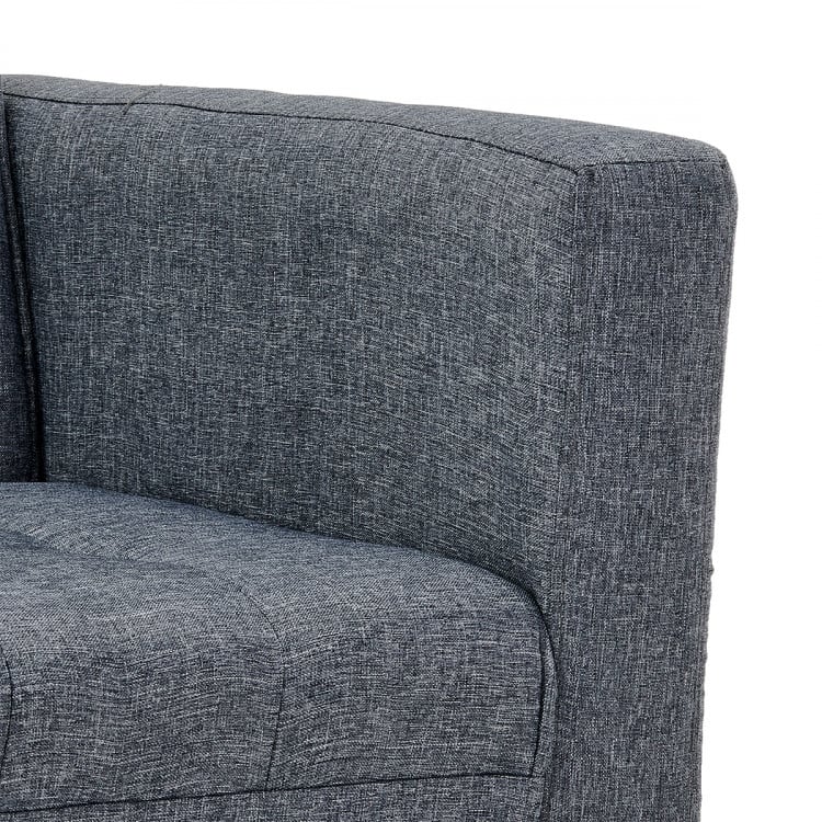 Sarantino 3-Seater Corner Wooden Sofa Bed Lounge Chaise Sofa Grey image 9