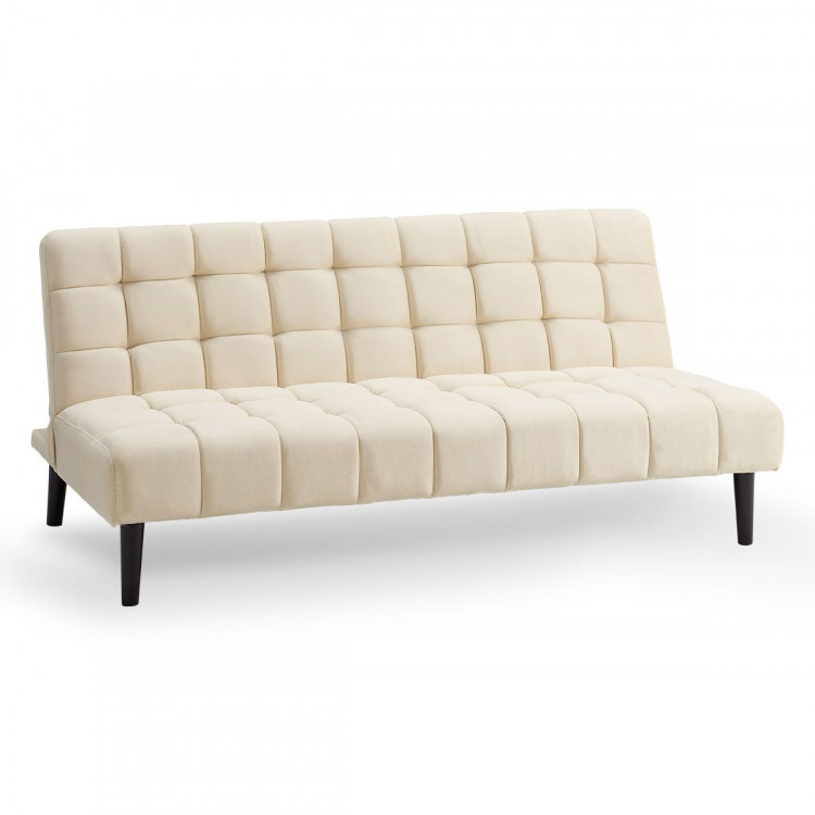 Sarantino Faux Suede Fabric Sofa Bed Furniture Lounge Seat Beige image 5