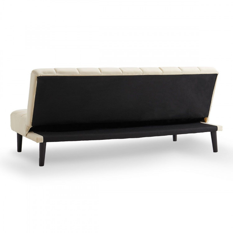 Sarantino Faux Suede Fabric Sofa Bed Furniture Lounge Seat Beige image 11