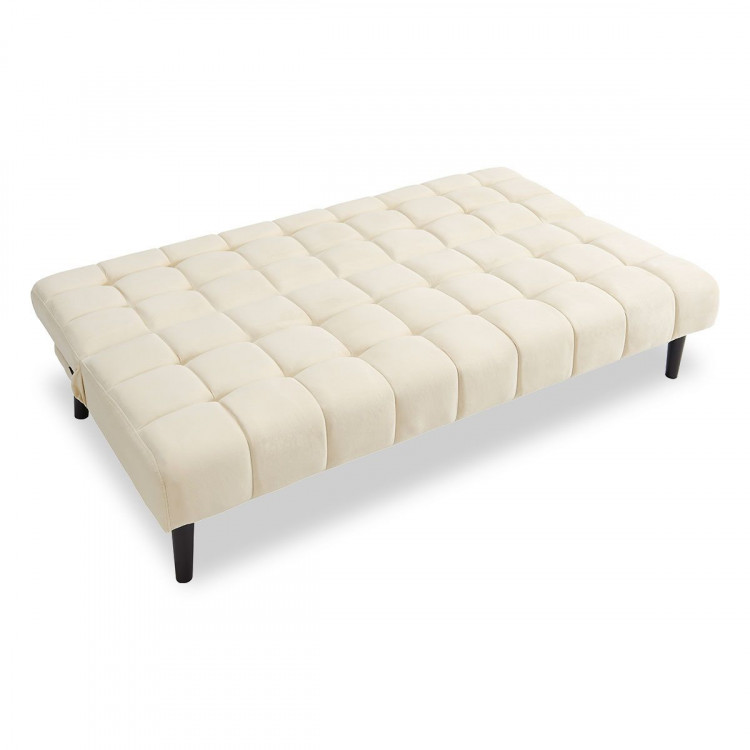 Sarantino Faux Suede Fabric Sofa Bed Furniture Lounge Seat Beige image 8