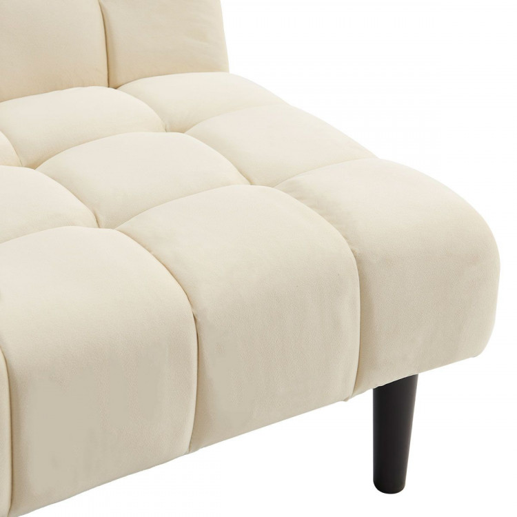 Sarantino Faux Suede Fabric Sofa Bed Furniture Lounge Seat Beige image 13