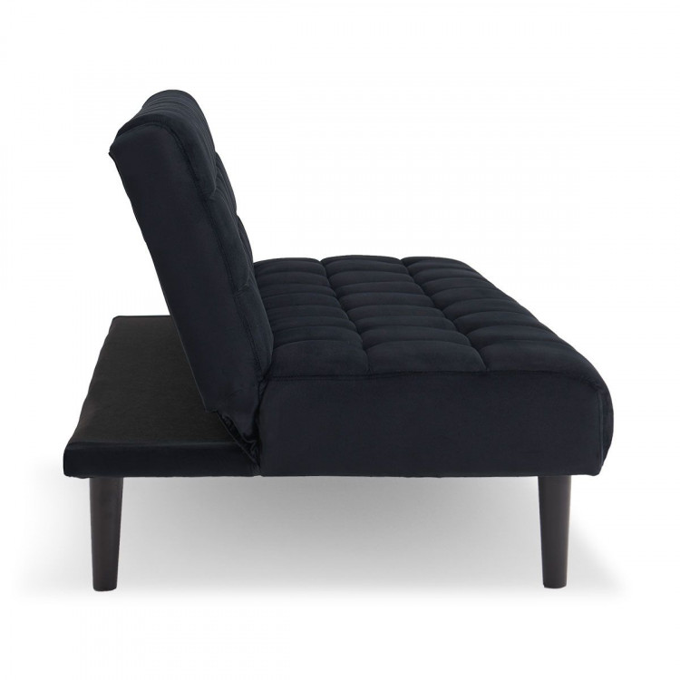 Sarantino Faux Suede Fabric Sofa Bed Furniture Lounge Seat Black image 6