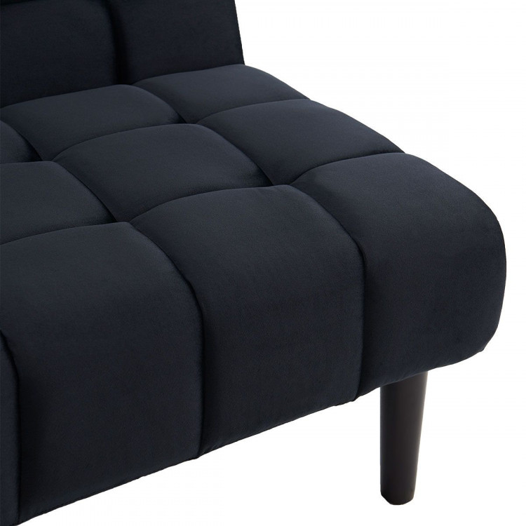 Sarantino Faux Suede Fabric Sofa Bed Furniture Lounge Seat Black image 12