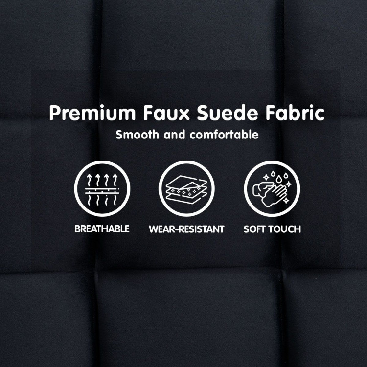 Sarantino Faux Suede Fabric Sofa Bed Furniture Lounge Seat Black image 9