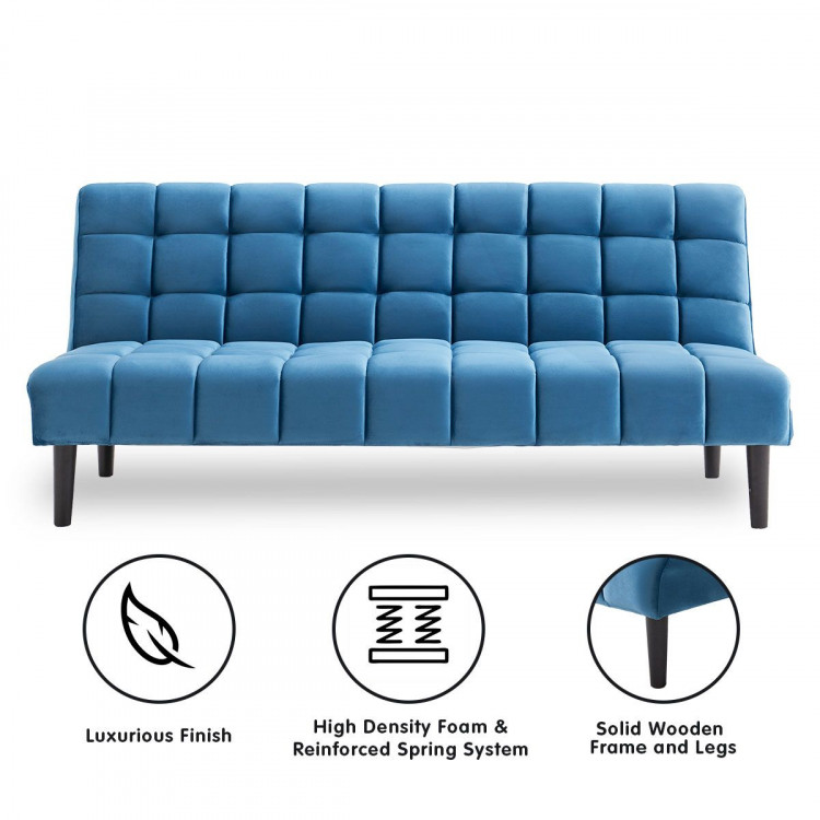 Sarantino Faux Suede Fabric Sofa Bed Furniture Lounge Seat Blue image 4
