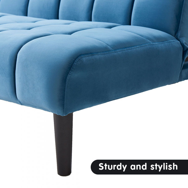 Sarantino Faux Suede Fabric Sofa Bed Furniture Lounge Seat Blue image 11