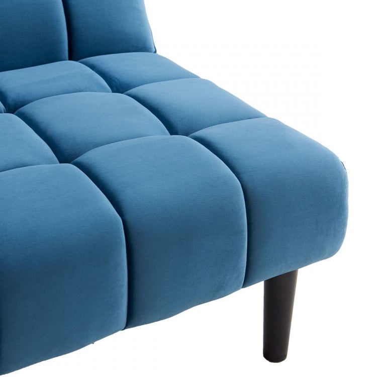 Sarantino Faux Suede Fabric Sofa Bed Furniture Lounge Seat Blue image 12