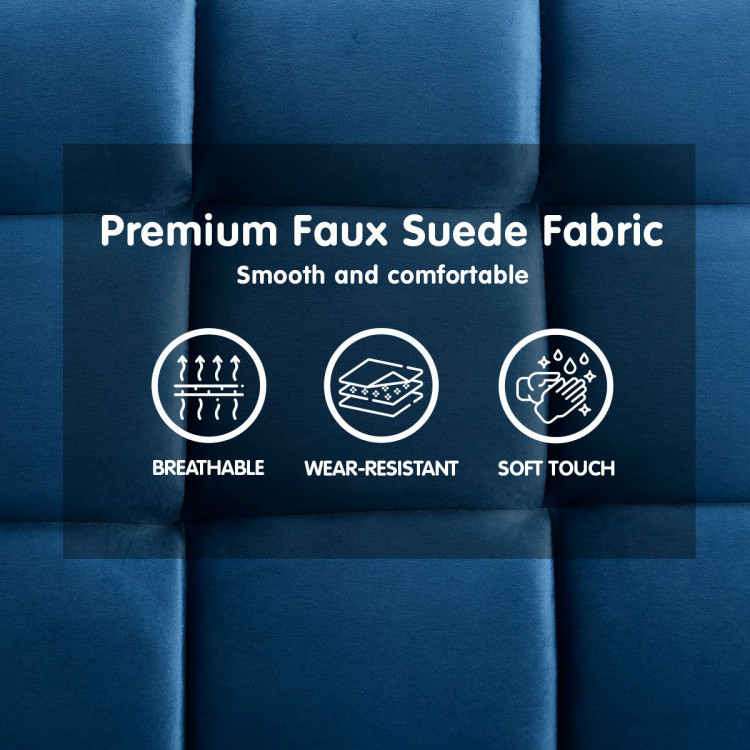 Sarantino Faux Suede Fabric Sofa Bed Furniture Lounge Seat Blue image 13