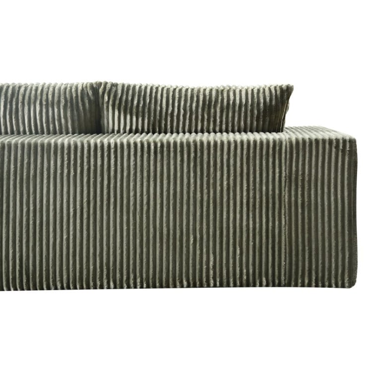 Sarantino Soffia 2.75m Green Corduroy Corner Sofa with Chaise L-Shape Sectional Couch 3 Seater Lounge Sofa in a Box image 18