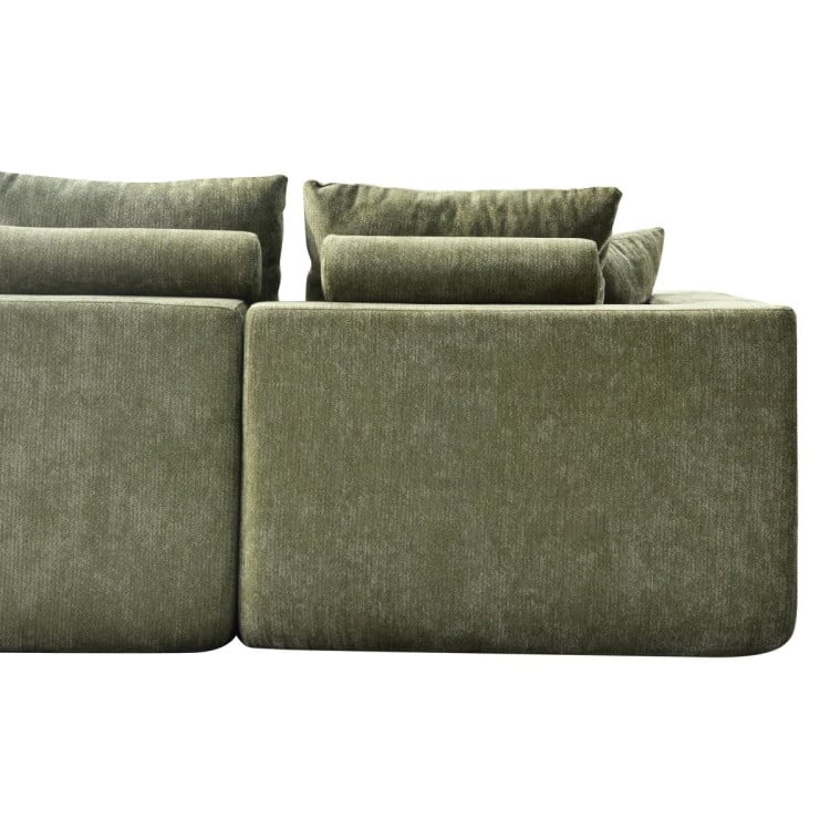 Sarantino Nuvola 2.65m Curved Cloud Sofa with Chaise Green Chenille Sectional Couch Lounge in a Box No Assembly image 19