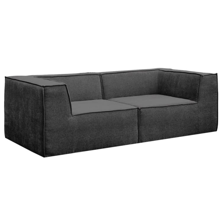 Sarantino Novi 3-Seater Modular Sofa Ottoman Charcoal Black Non-Slip Bottom Lounge image 5