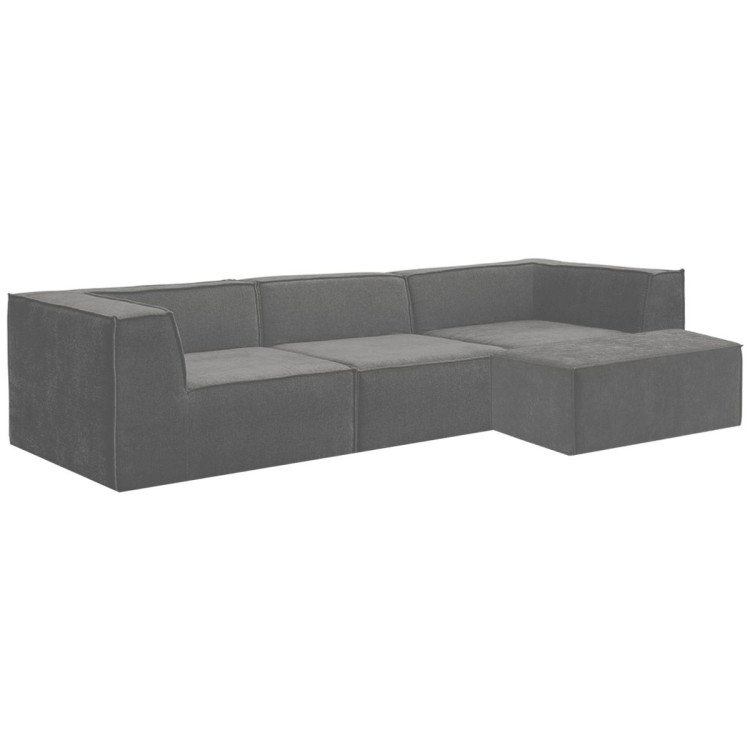 Sarantino Novi 3-Seater Modular Sofa with Ottoman in Grey Non-Slip Bottom Lounge image 3