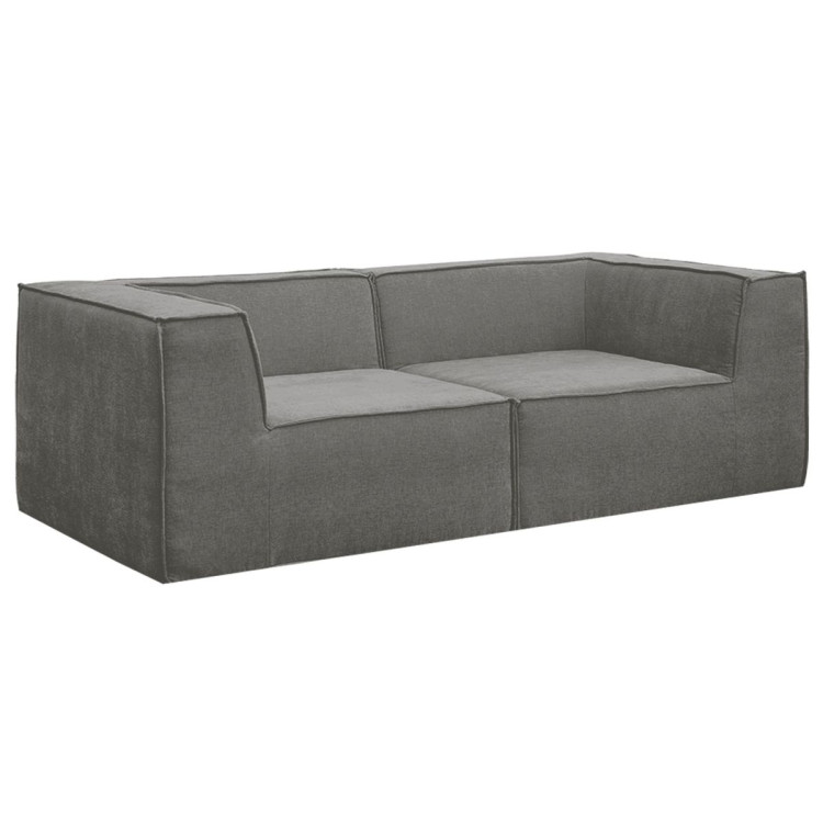 Sarantino Novi 3-Seater Modular Sofa with Ottoman in Grey Non-Slip Bottom Lounge image 5