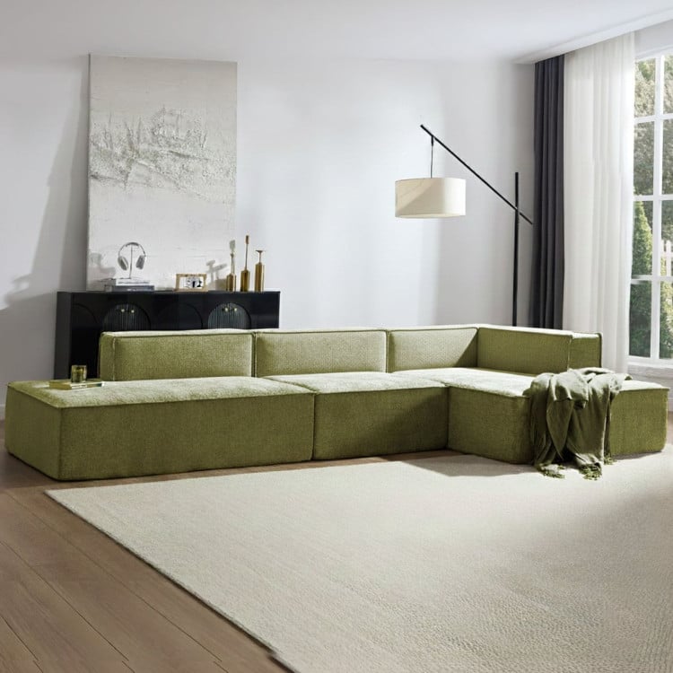 Sarantino Vani 3 Seater Modular Sofa Set - Green image 10