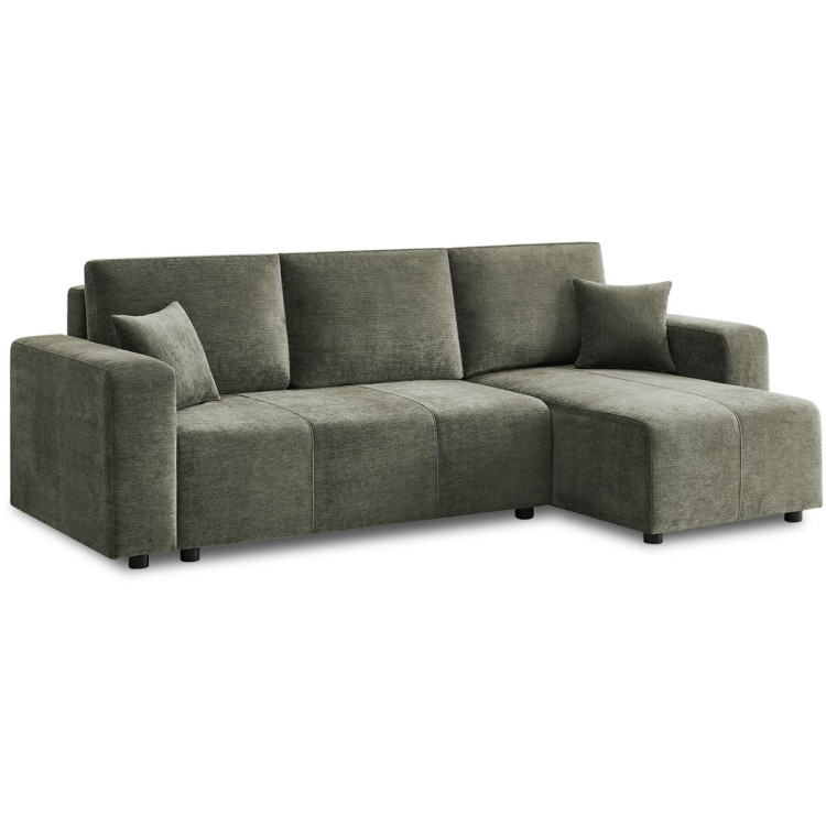 Sarantino Caliana Reversible L Shape Sofa Bed with Storage & Backrest - Green image 3