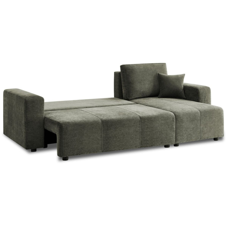 Sarantino Caliana Reversible L Shape Sofa Bed with Storage & Backrest - Green image 4