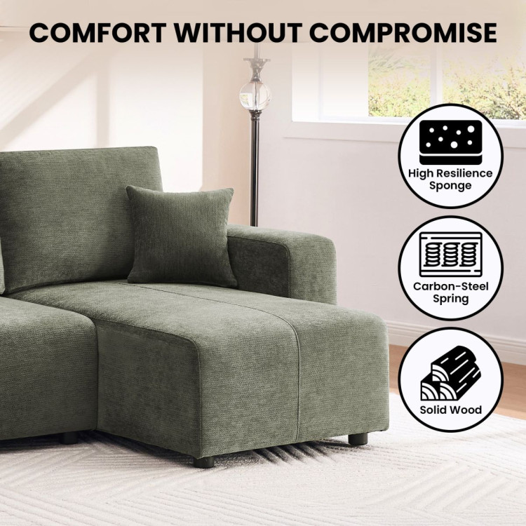 Sarantino Caliana Reversible L Shape Sofa Bed with Storage & Backrest - Green image 9