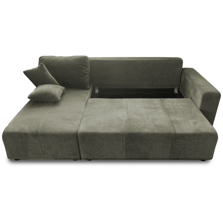 Sarantino Caliana Reversible L Shape Sofa Bed with Storage & Backrest - Green image 14