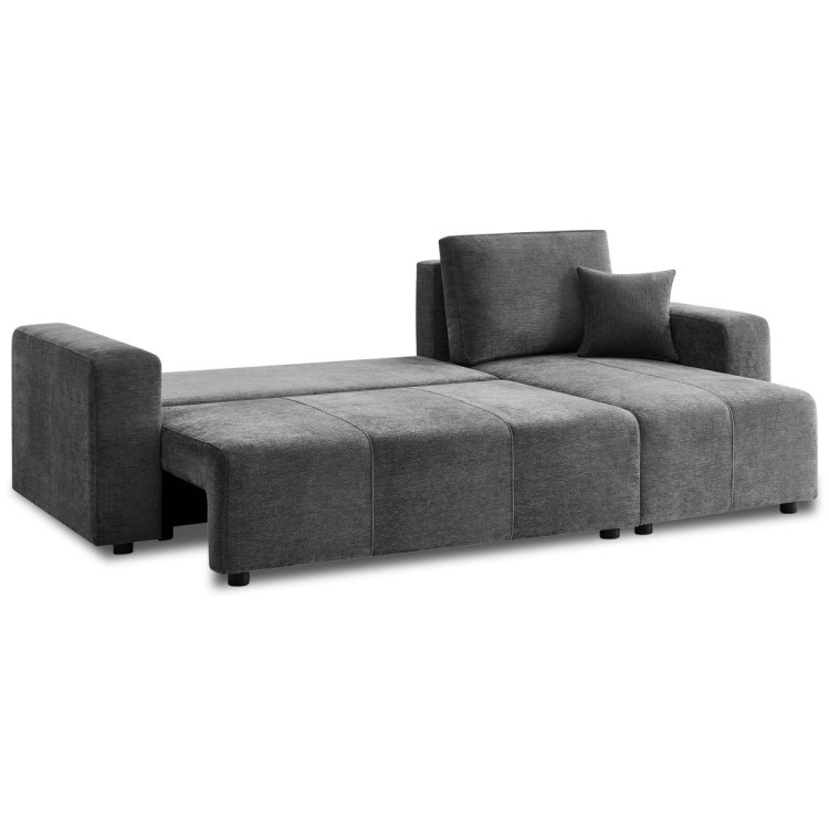 Sarantino Caliana Reversible L Shape Sofa Bed with Storage & Backrest - Grey image 4