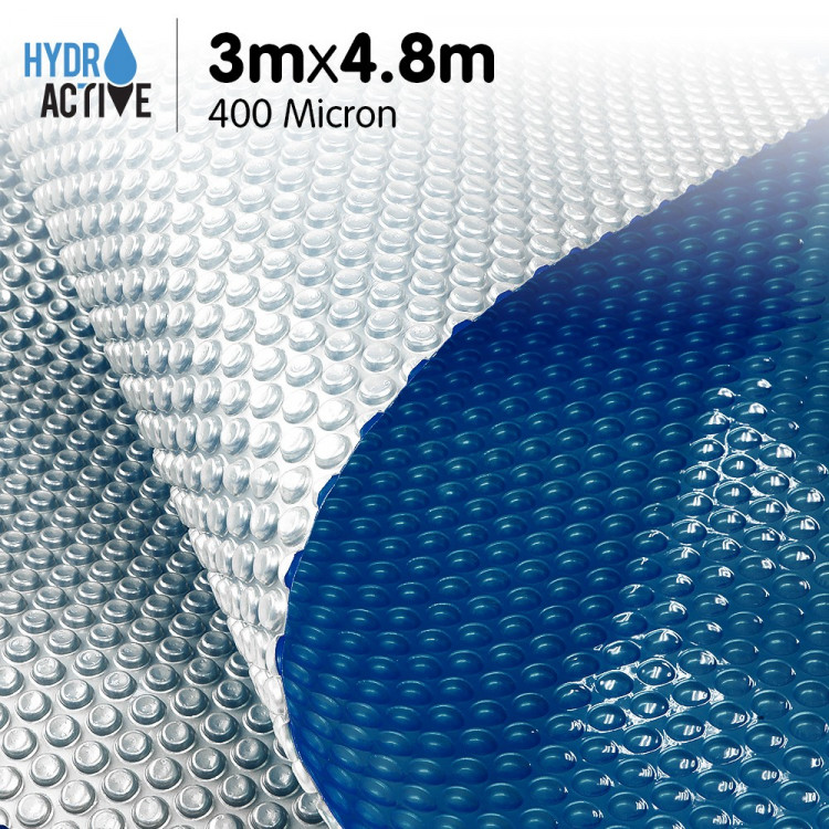 400 Micron Solar Swimming Pool Cover Silver/Blue - 3m x 4.8m