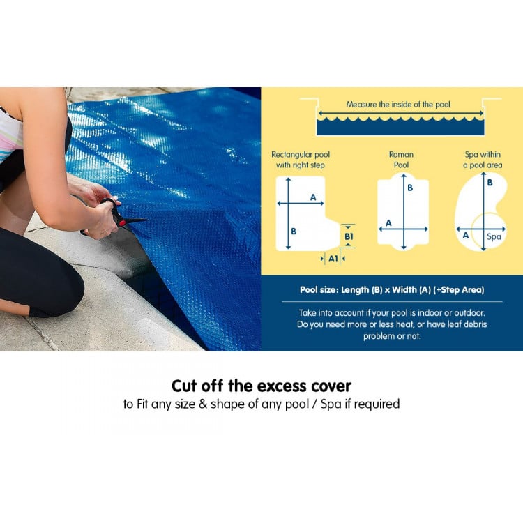 400 Micron Solar Swimming Pool Cover -  Blue/Silver 10.5m x 4.2m image 7
