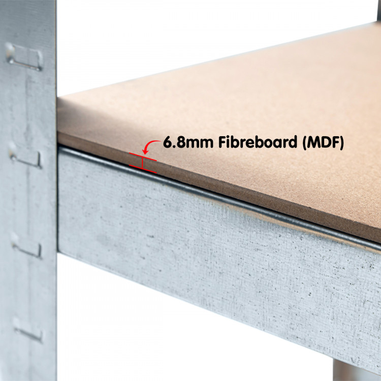 5 Shelf Adjustable Storage Rack Work Table Galvanized Steel 180x90cm image 4