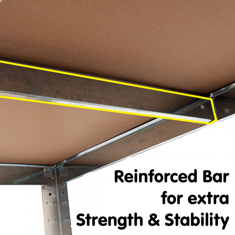 5 Shelf Adjustable Storage Rack Work Table Galvanized Steel 180x90cm image 5