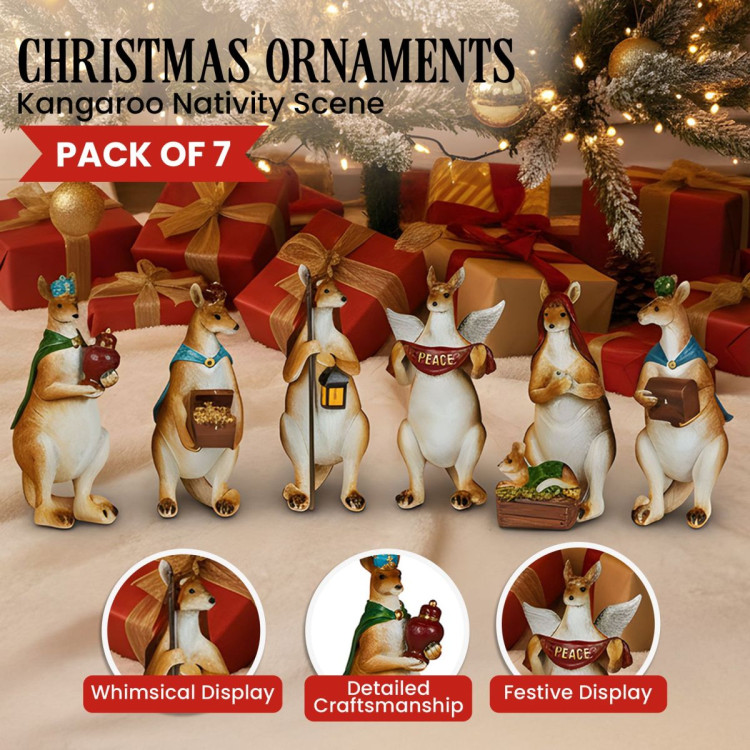 7 Piece Kangaroo Christmas Nativity Scene image 8