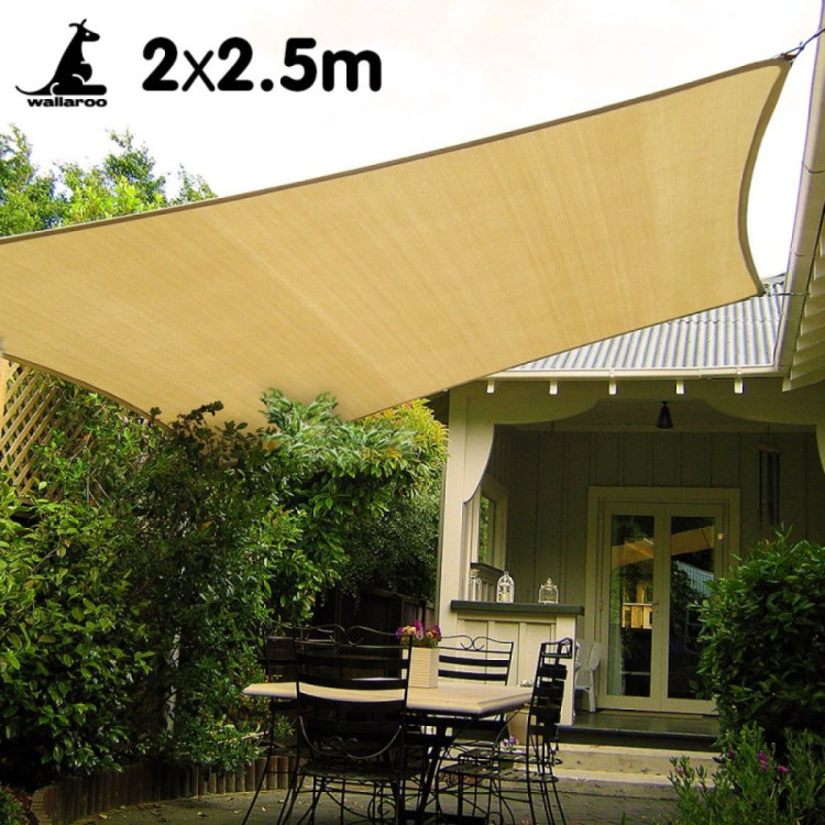 Wallaroo Rectangular Shade Sail 2 x 2.5m - Sand