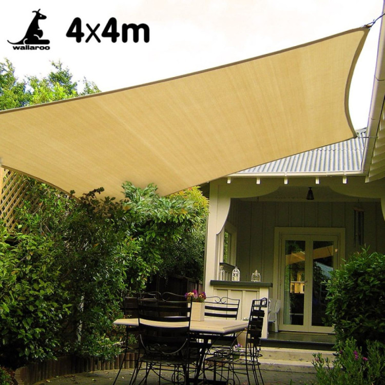Wallaroo Square Shade Sail 4m x 4m - Sand image 3