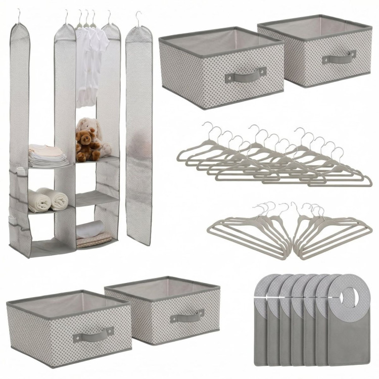 Delta Children 24 Piece Nursery Storage Set Cool Grey image 5